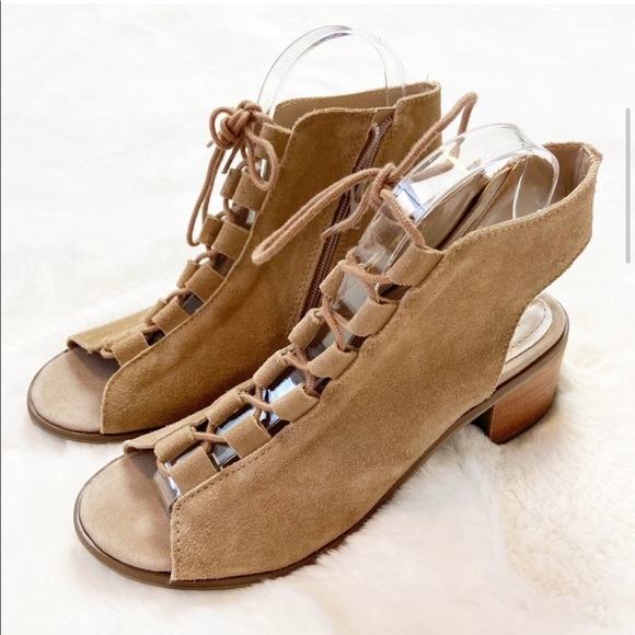 Steve Madden Aralyn Suede Open Toe Gladiator Sandals Tan Size 8M - Picture 8 of 12